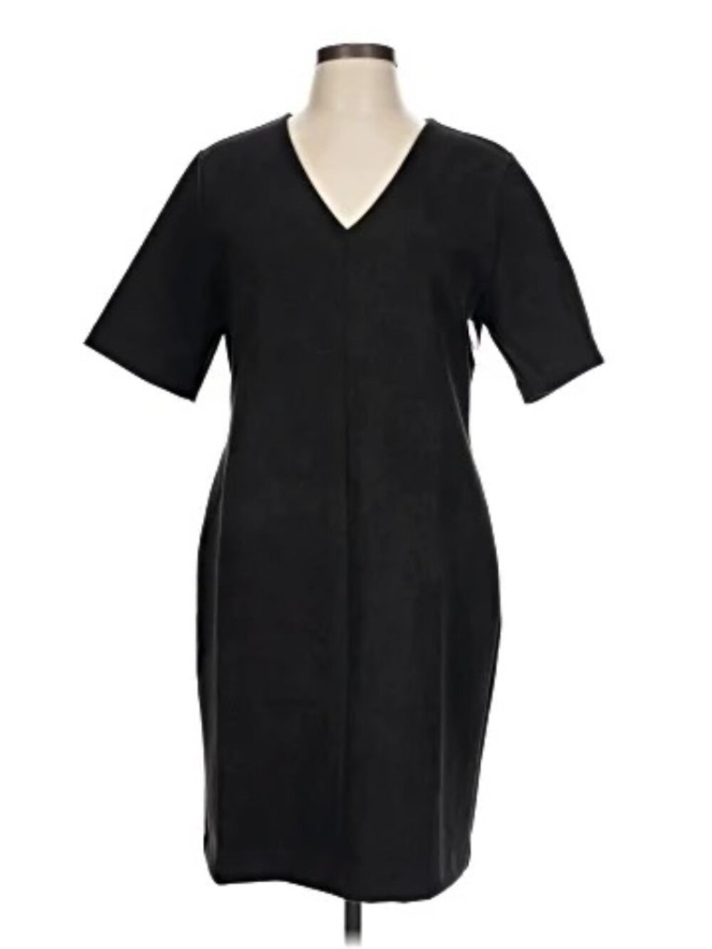 SPANX Faux Suede Column Dress L Black little black dress